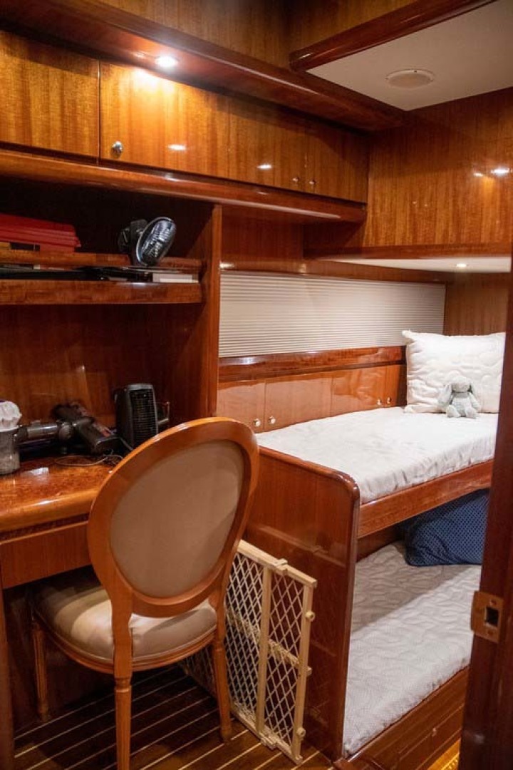 Hampton-60 Motor Yacht 2007-Family Biz Mount Pleasant-North Carolina-United States-Desk with burl wood top and bookshelves-1600084 | Thumbnail