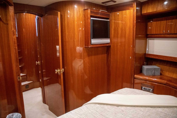 Hampton-60 Motor Yacht 2007-Family Biz Mount Pleasant-North Carolina-United States-Gloss Cherrywood finish and Sharp TV-1600070