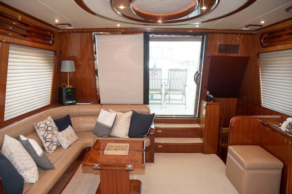 Hampton-60 Motor Yacht 2007-Family Biz Mount Pleasant-North Carolina-United States-Salon to aft  New Carpet-1600051