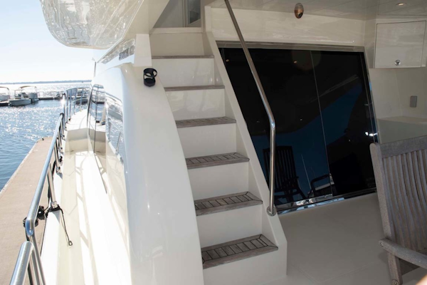 Hampton-60 Motor Yacht 2007-Family Biz Mount Pleasant-North Carolina-United States-Stairway and SS Sliding Door to Salon-1600116