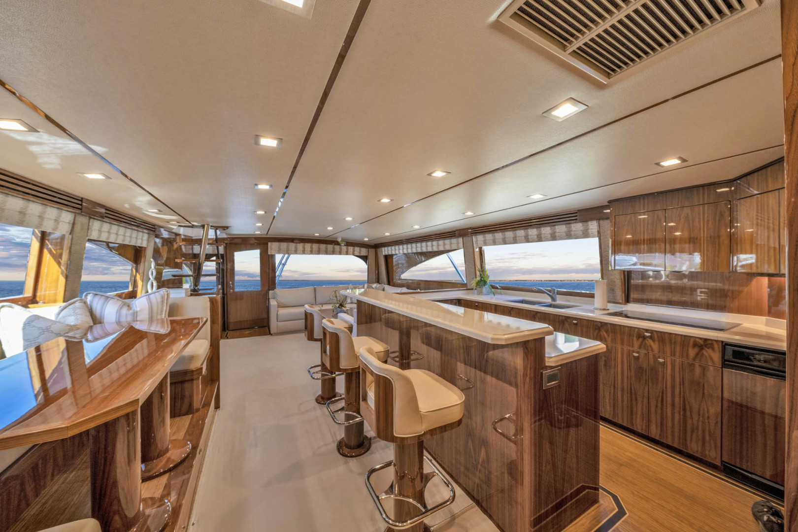 Viking-80 Convertible 2018-HUMDINGER Cape Cod-Massachusetts-United States-Dinette and Galley lookinhg aft-1641481 | Thumbnail