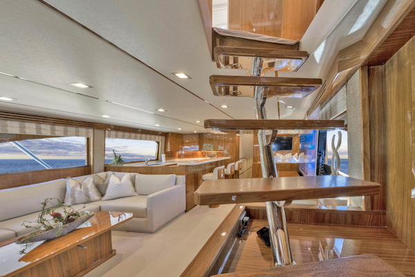 Viking-80 Convertible 2018-HUMDINGER Cape Cod-Massachusetts-United States-Stairs from Enclosed Bridge to Salon-1641466