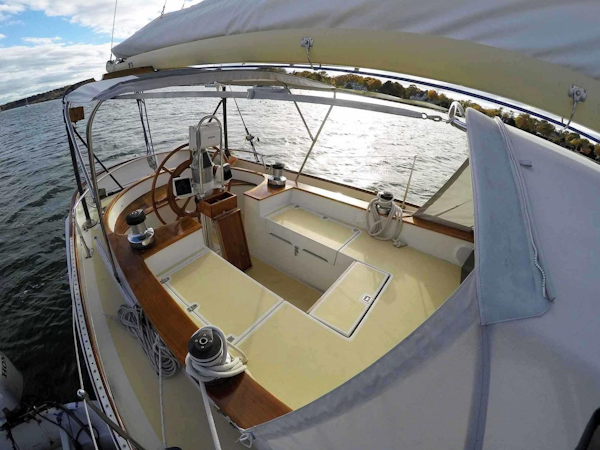 Cherubini-48 Staysail Schooner 1986-NARWHAL South Dartmouth-Massachusetts-United States-Cockpit Dodger and Bimini-3402948