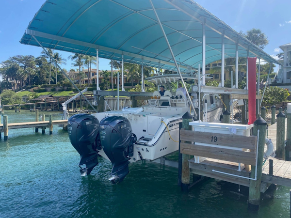 Grady-White-376 Canyon 2020 -Stuart-Florida-United States Stern View at Dock-1671046