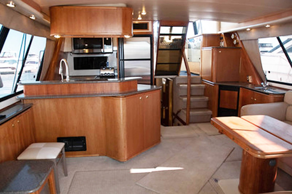 Bayliner-4788 Pilothouse 1998-J&B Mount Pleasant-South Carolina-United States-Galley to Port and Salon Wet Bar to Starboard-1675774