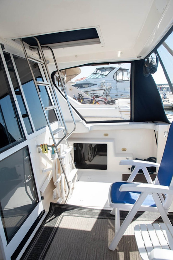 Bayliner-4788 Pilothouse 1998-J&B Mount Pleasant-South Carolina-United States-Aft Deck to Stbd w/Custom Sunbrella Canvas with Screening-1675834