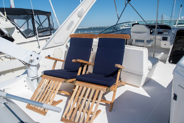 Bayliner-4788 Pilothouse 1998-J&B Mount Pleasant-South Carolina-United States-Teak Steamer Chairs with Custom Sunbrella Cushions (2020)-1675830