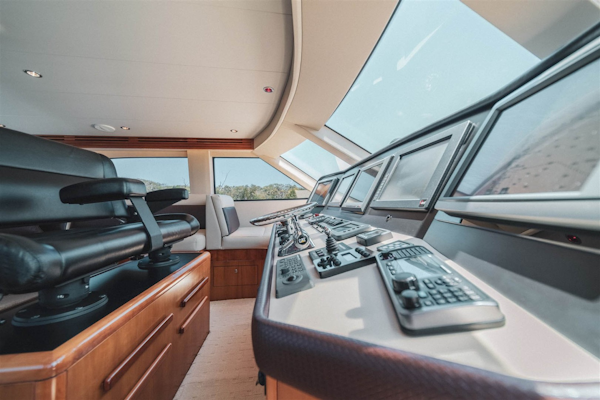Hatteras-68 Convertible 2006-Dr. Dark Boca Raton-Florida-United States-Flybridge Helm Port Forward-1685785