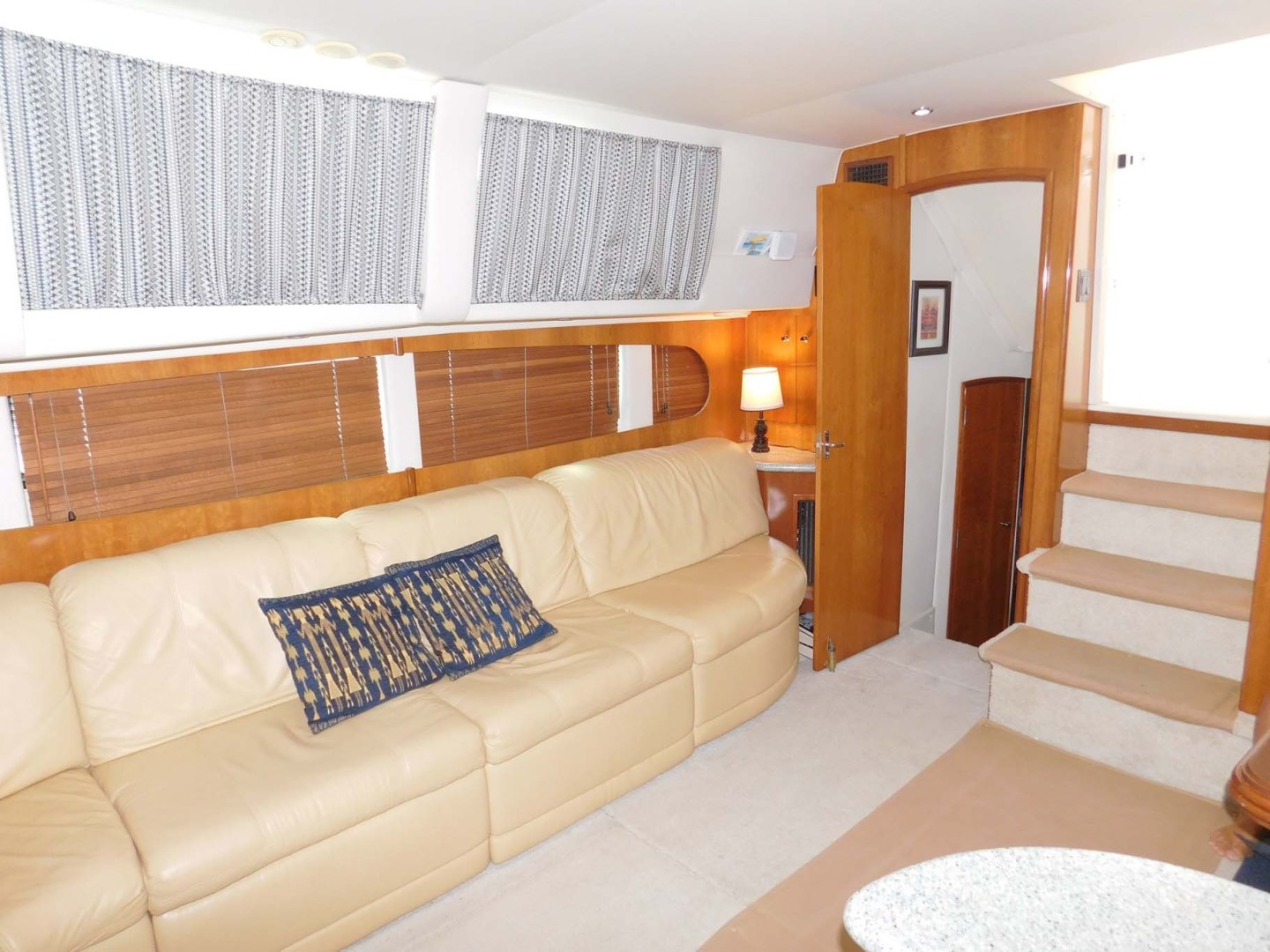 Carver-444 Cockpit Motor Yacht 2001-Happiness Merritt Island-Florida-United States-Sofa Chamois UltraLeather, Storage Beneath-1706141 | Thumbnail