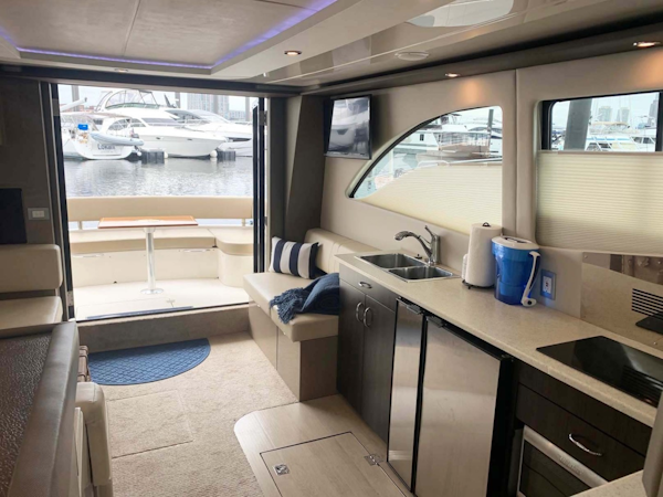 Carver-C40 Command Bridge 2014-FINAL TOUCH Charlestown-Massachusetts-United States-Salon and Galley Aft View-1728524