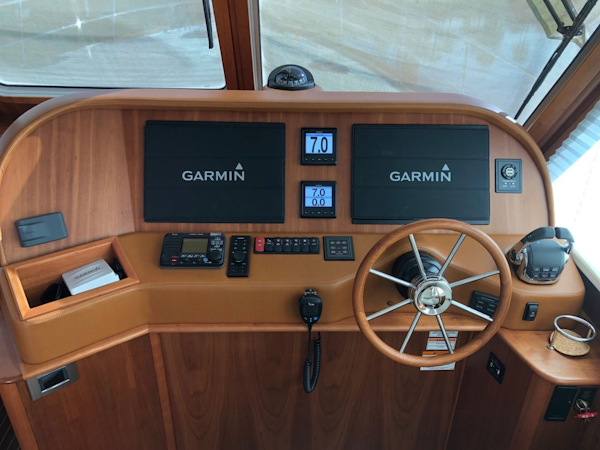 Sabre-Salon Express 2019-Rowe Boat Ponte Vedra Beach-Florida-United States-Helm Electronics  (2) Large Garmin Touch Screens-1808723