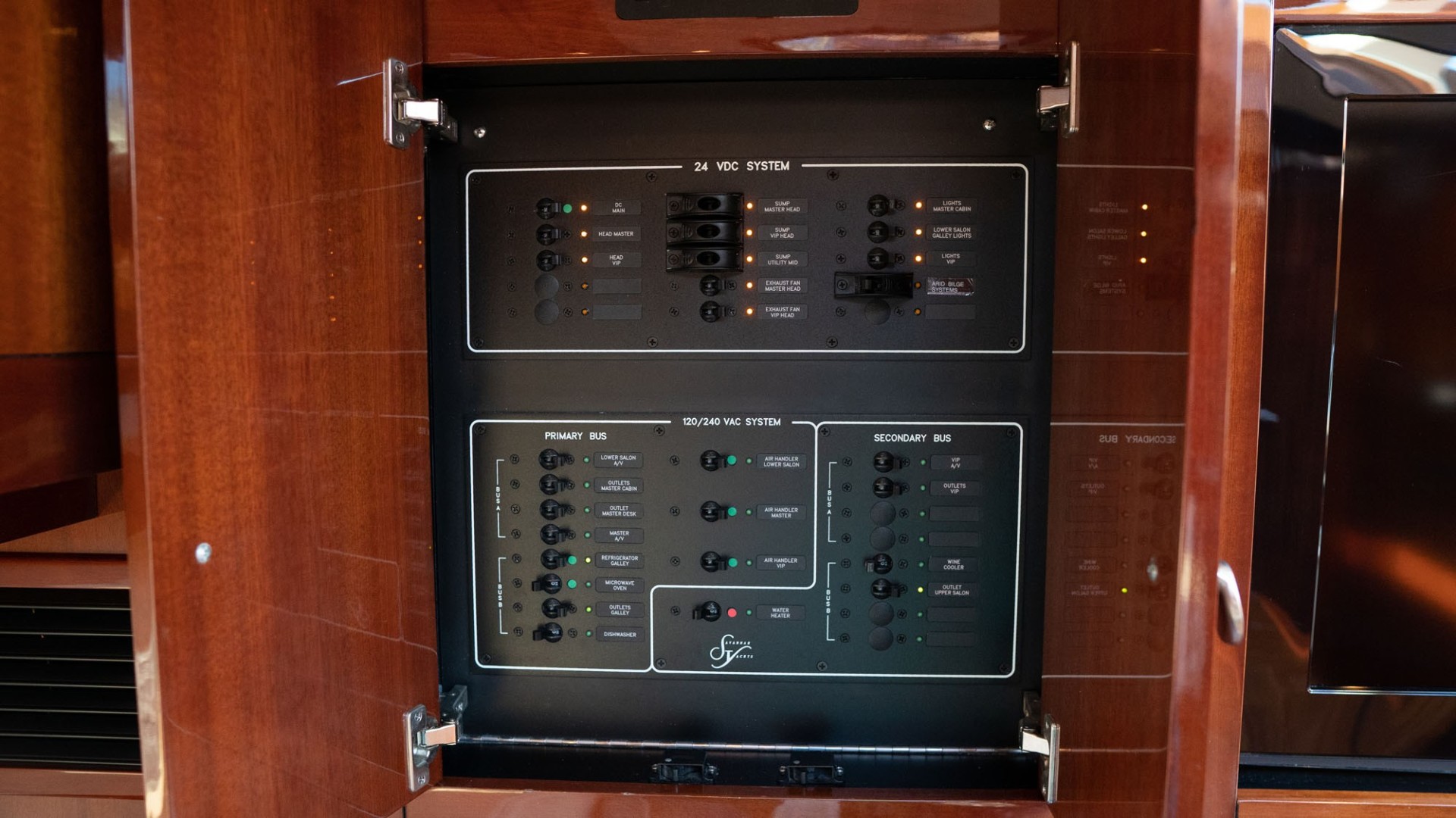 Savannah-54 2011-INVERSE ENTROPY Fort Lauderdale-Florida-United States-Main AC / DC electrical distribution panel to starboard-1868604 | Thumbnail