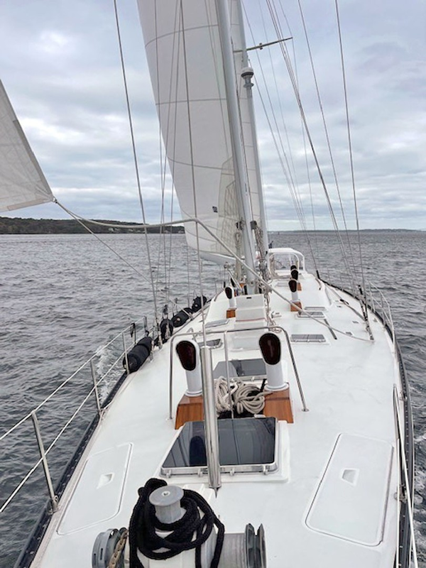 Alden-Palmer Johnson 78 1984-SIROCCO Somerset-Massachusetts-United States-Looking Aft, Under Sail-2251573