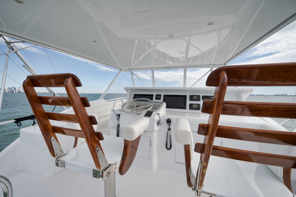 Hatteras-60 Convertible 2000-Mango Moon Coral Gables-Florida-United States-(2) Teak Murray Brothers Helm Seats-3178490