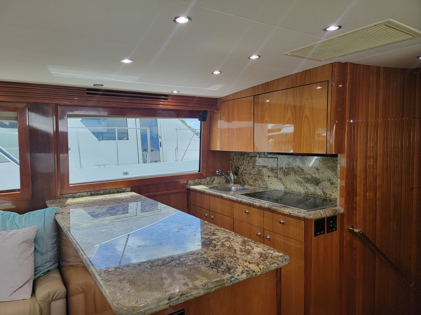 Hatteras-60 Convertible 2006-Take It Deep Fort Lauderdale-Florida-United States-Galley  Marble Counter With Recessed Storage Drawers In Backsplash-3198887 | Thumbnail