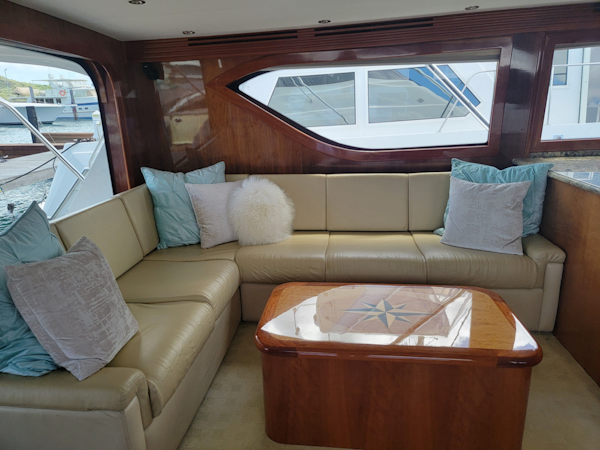 Hatteras-60 Convertible 2006-Take It Deep Fort Lauderdale-Florida-United States-Salon Settee-3198886