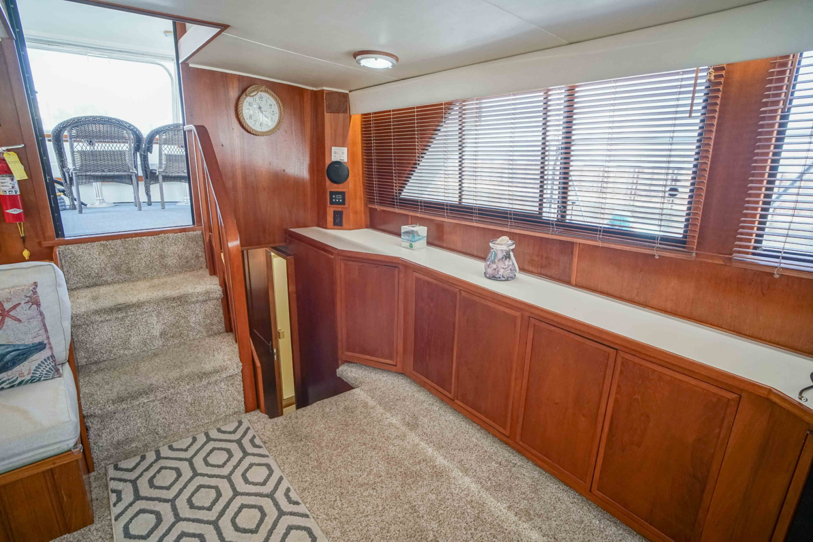 Californian-48 Motor Yacht 1989-Step 2 Bradenton-Florida-United States-Salon To Port Cabinets Down Port Side-3231176 | Thumbnail