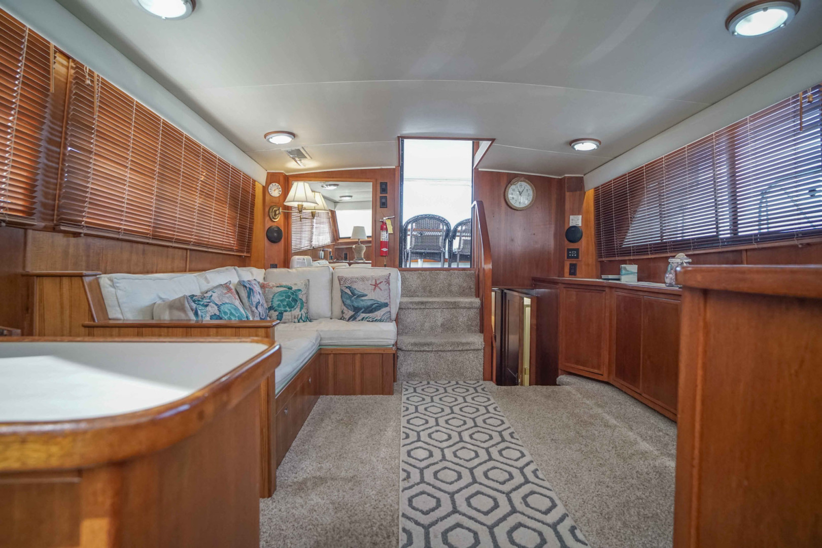 Californian-48 Motor Yacht 1989-Step 2 Bradenton-Florida-United States-Main Salon Looking Aft-3231177 | Thumbnail