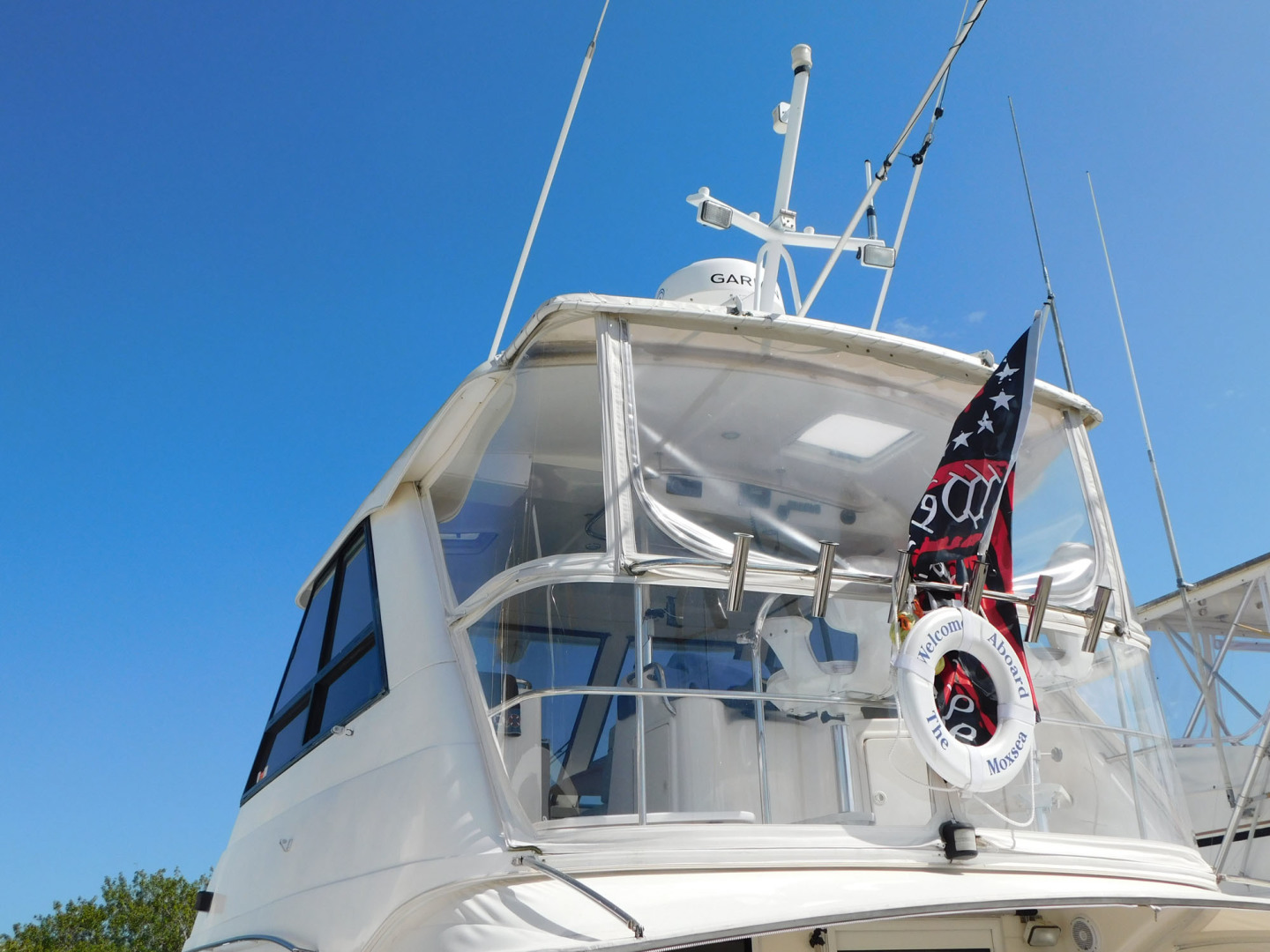Riviera-48 Enclosed Flybridge 2003-Moxsea Merritt Island-Florida-United States-Flybridge Aft with Enclosure-3267596 | Thumbnail