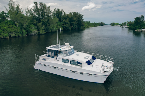Endeavour-38 Trawlercat 2004-Rhode Home Stuart-Florida-United States-Starboard Aerial View-3276364