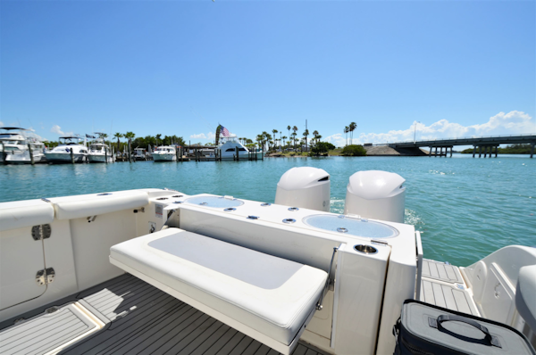 Cobia-301 Center Console 2019-Get The Net Stuart-Florida-United States-Aft Fold-Out Seat and Transom Door -3306993