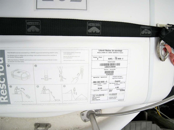 Carver-450 Voyager Pilothouse 2002-Shonda Sue Venice-Florida-United States-6-Person Life Raft Plate-3333480