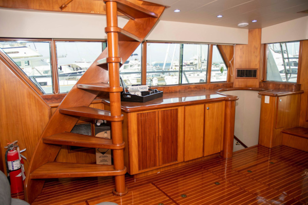 Monte Fino-65 Flybridge 1996-KIKI Mount Pleasant-South Carolina-United States-Salon Wet Bar and Stairs to Flybridge-3599219