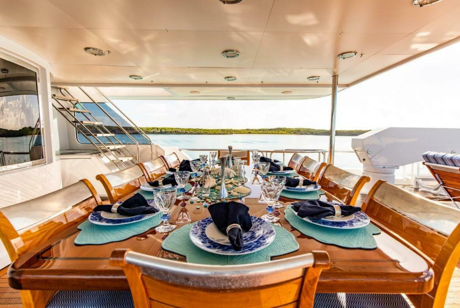 Christensen-Tri-deck Motoryacht 1995-GRADE I Fort Lauderdale-Florida-United States-BD AFT DINING-5569537 | Thumbnail