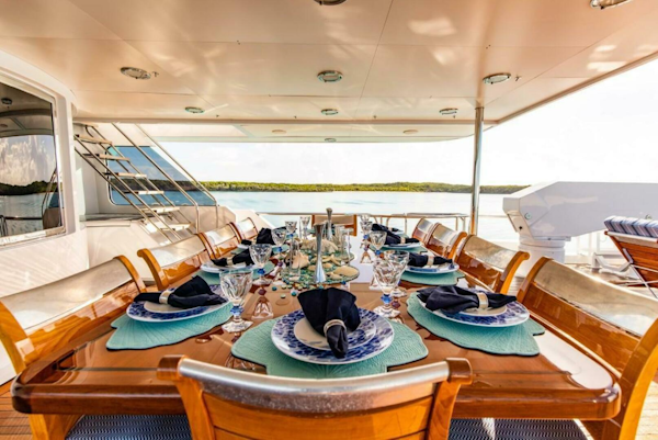 Christensen-Tri-deck Motoryacht 1995-GRADE I Fort Lauderdale-Florida-United States-BD AFT DINING-5569537