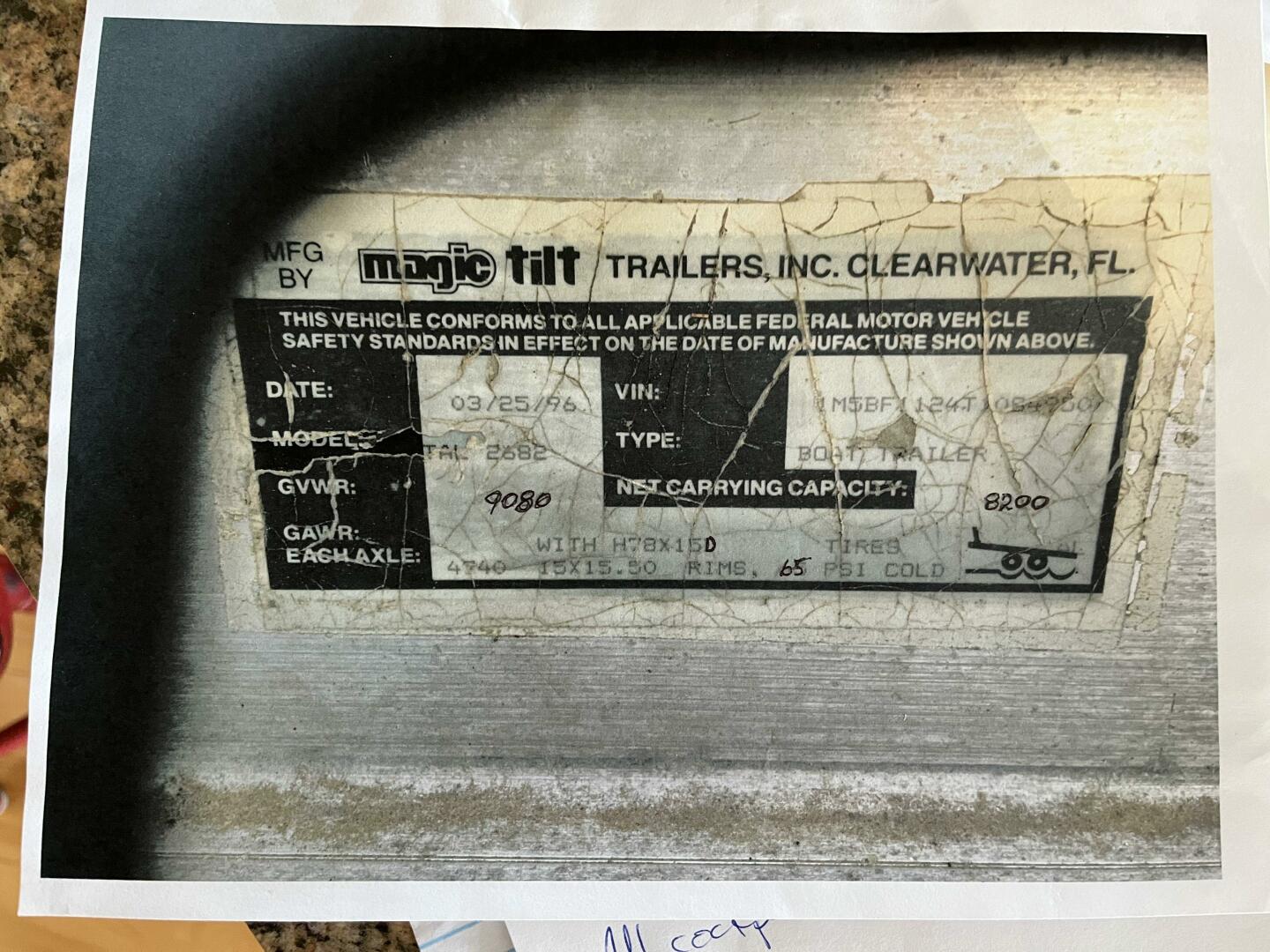 Northcoast-Sportfish 1989-UNCLE BILL Jonesport-Maine-United States-Magic Tilt trailer manu. specifications-4400924 | Thumbnail