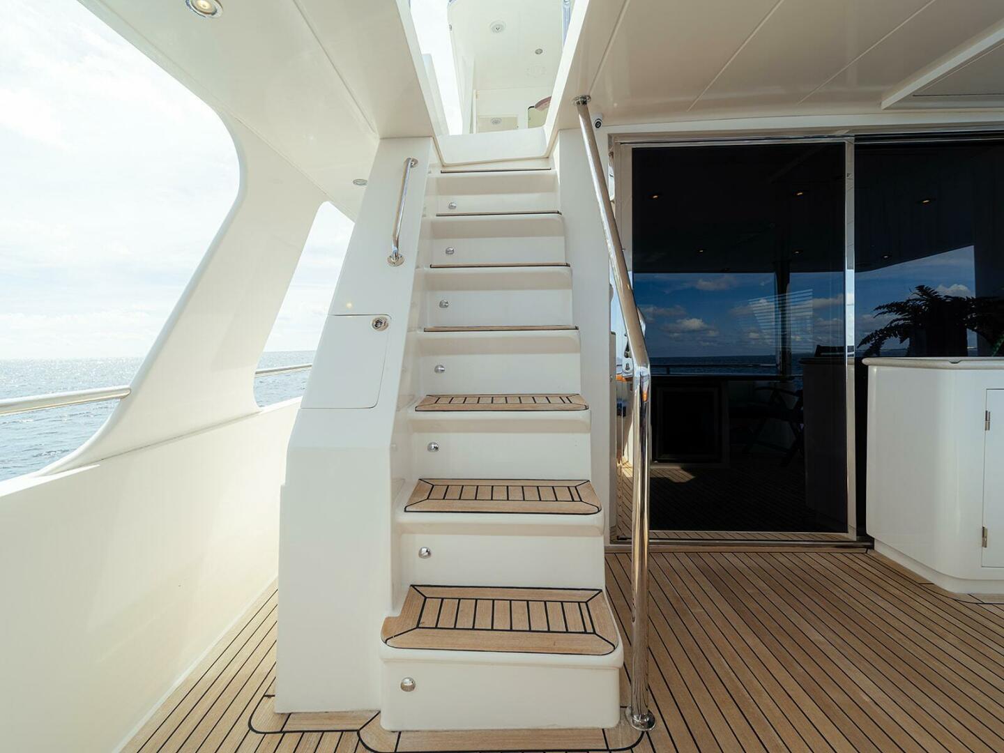 Hampton-Motor Yacht 2013-ISOBEL III Fort Lauderdale-Florida-United States-Stairs from Aft Deck to Flybridge-4476739 | Thumbnail