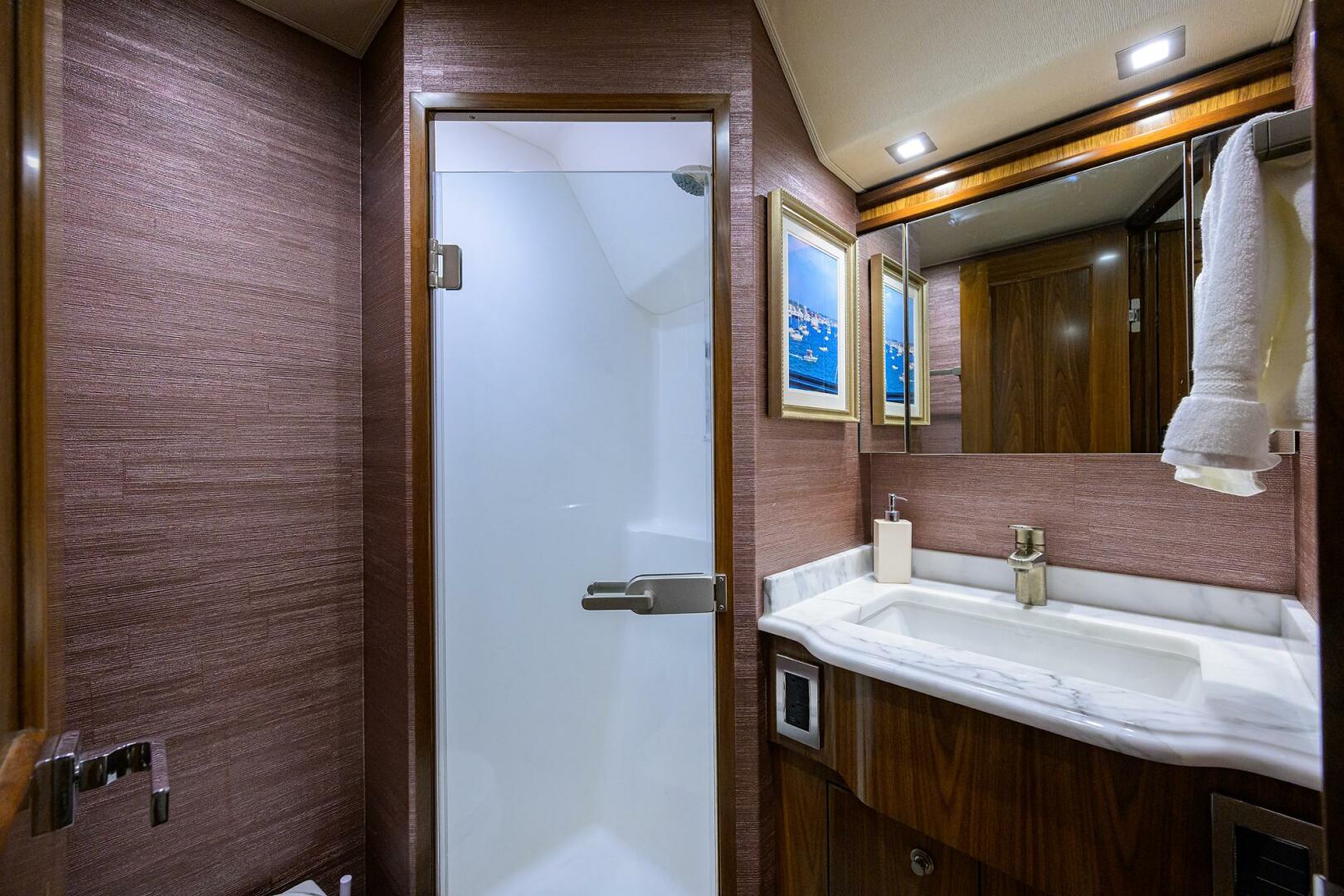 Viking-92 Enclosed Bridge 2020-CHINA TIME Jupiter-Florida-United States-Viking 92 CHINA TIME  Mid Port Guest Head-4890201 | Thumbnail