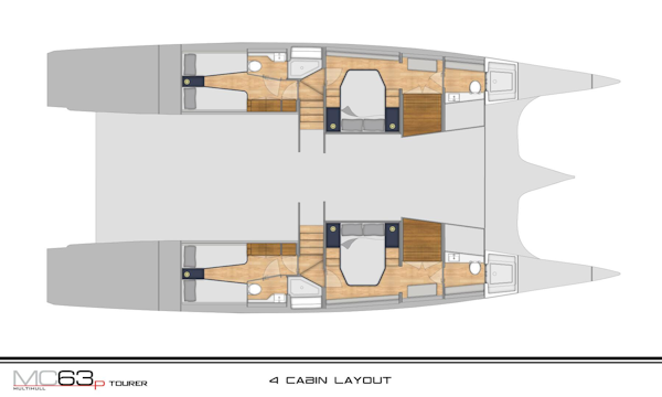 McConaghy Boats-MC63p Tourer 2027 -China-GA 4 Cabin Arrangement-4943079
