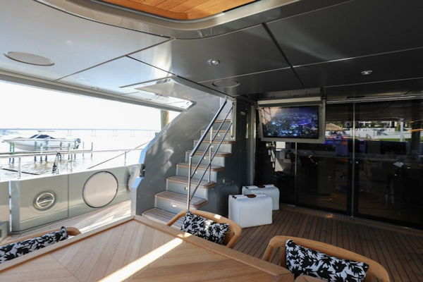 Majesty Yachts-120 2025-Fractional Ownership Available Stuart-Florida-United States-Luxurious 2025 Majesty 120 yacht interior with modern design and outdoor seating.-4947536