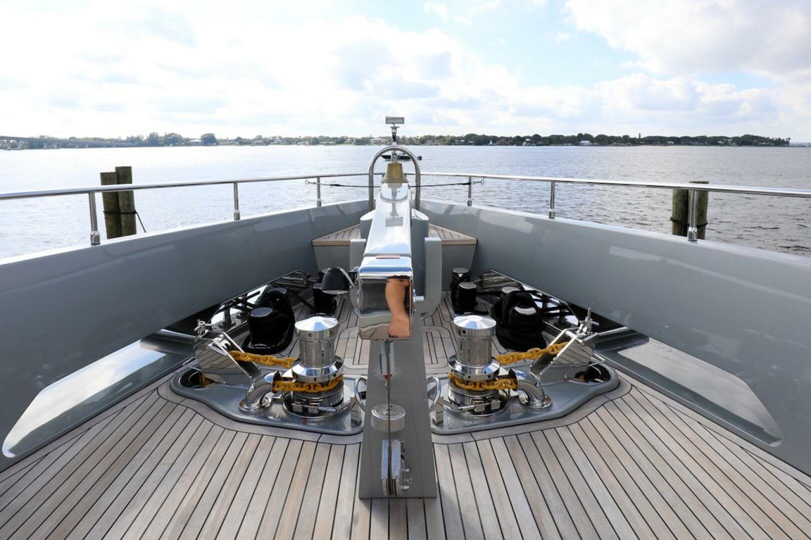 Majesty Yachts-120 2025-Fractional Ownership Available Stuart-Florida-United States-Bow of 2025 Majesty 120 yacht with winches and ocean view.-4947523 | Thumbnail