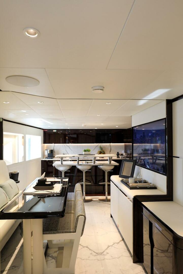 Majesty Yachts-120 2025-Fractional Ownership Available Stuart-Florida-United States-Luxurious interior of 2025 Majesty 120 yacht with modern dining and lounge area.-4947537