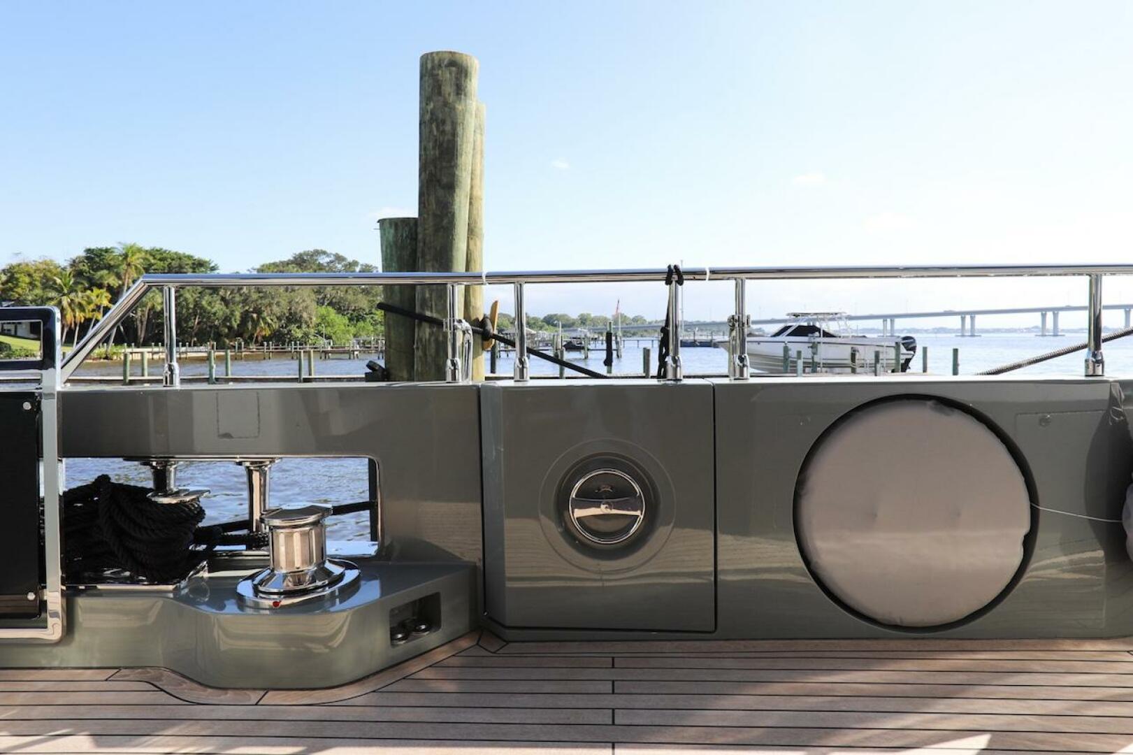 Majesty Yachts-120 2025-Fractional Ownership Available Stuart-Florida-United States-Majesty 120 yacht deck, 2025 model, docked with scenic waterfront view.-4947535 | Thumbnail