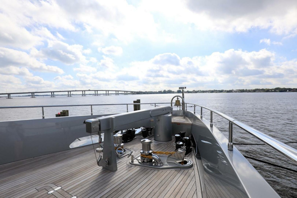 Majesty Yachts-120 2025-Fractional Ownership Available Stuart-Florida-United States-Majesty 120 yacht deck, 2025 model, cruising on a sunny day with bridge view.-4947522