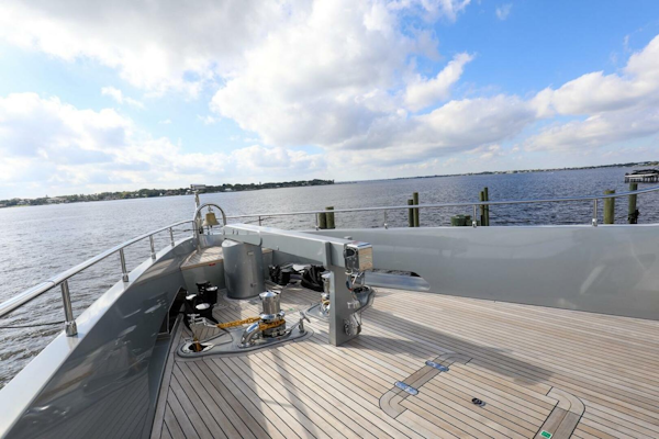 Majesty Yachts-120 2025-Fractional Ownership Available Stuart-Florida-United States-Majesty 120 yacht deck, 2025 model, overlooking serene waters and blue sky.-4947521