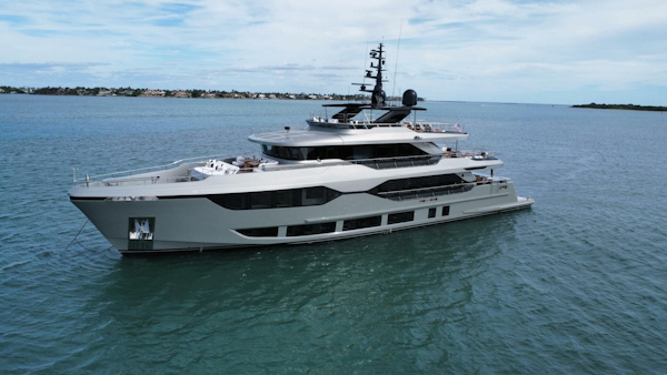 Majesty Yachts-120 2025-Fractional Ownership Available Stuart-Florida-United States-Majesty 120 yacht, 2025 model, cruising on calm blue waters under a clear sky.-5353502