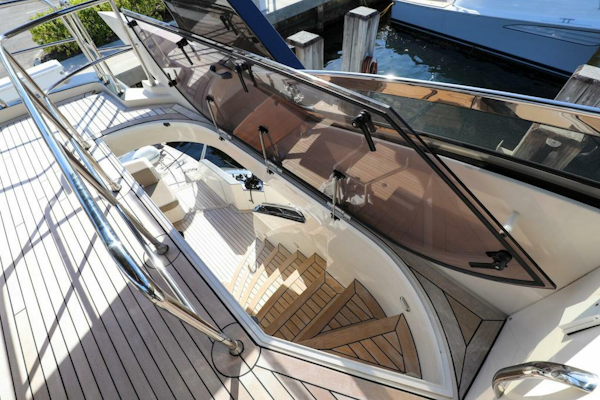 Marquis-660 Sport Yacht 2016 -Stuart-2016 Marquis 660 Sport Yacht with elegant deck and staircase, docked at marina.-4947632