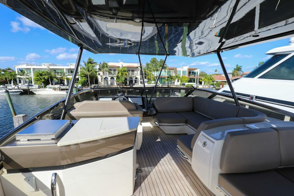Marquis-660 Sport Yacht 2016 -Stuart-Luxurious 2016 Marquis 660 Sport Yacht interior with elegant seating and waterfront view.-4947622