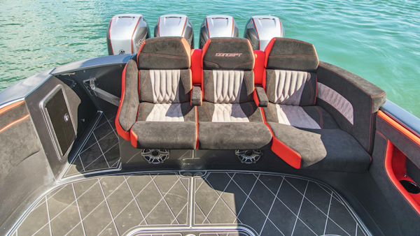 Concept Boats-Open Deck 2021-Lucky 13 Dania Beach-Florida-United States-Triple Helm Seats Front View-4950806