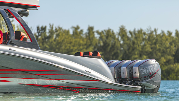 Concept Boats-Open Deck 2021-Lucky 13 Dania Beach-Florida-United States-Port Profile at Sandbar-4950820