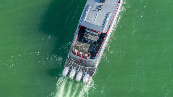 Concept Boats-Open Deck 2021-Lucky 13 Dania Beach-Florida-United States-Aerial Stern Directly Behind-4950873