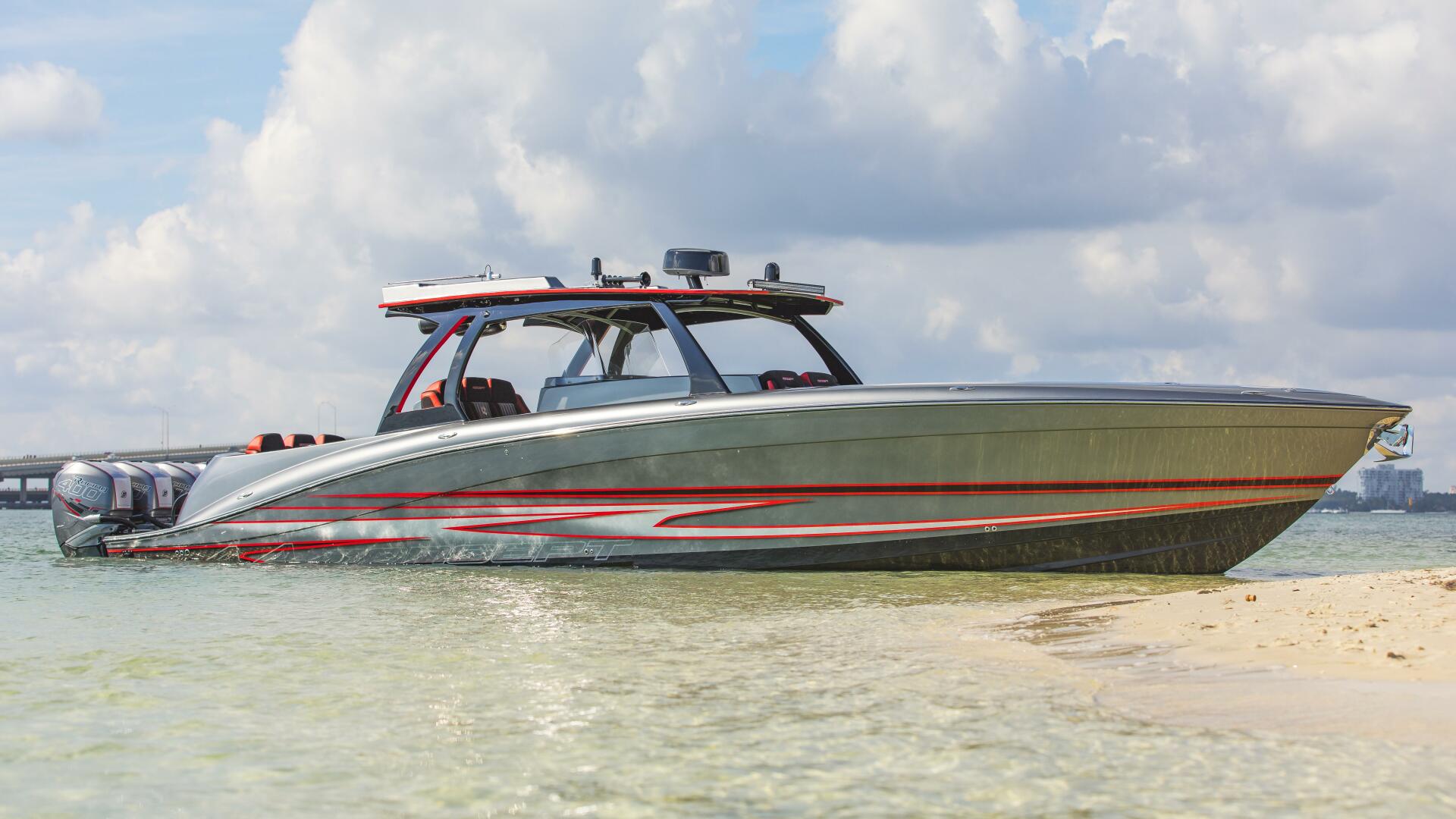 Concept Boats-Open Deck 2021-Lucky 13 Dania Beach-Florida-United States-Starboard Profile at Sandbar-4950754 | Thumbnail