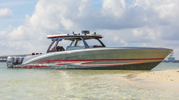 Concept Boats-Open Deck 2021-Lucky 13 Dania Beach-Florida-United States-Starboard Profile at Sandbar-4950754