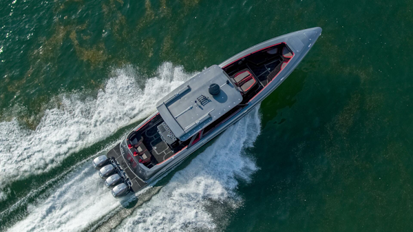 Concept Boats-Open Deck 2021-Lucky 13 Dania Beach-Florida-United States-Aerial Starboard Side Running-4950875