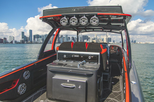 Concept Boats-Open Deck 2021-Lucky 13 Dania Beach-Florida-United States-T-Top and Leaning Post View-4950794
