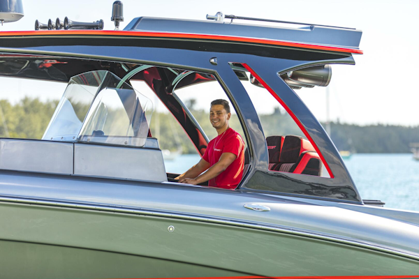 Concept Boats-Open Deck 2021-Lucky 13 Dania Beach-Florida-United States-Helm Area Close-Up with Captain-4950812